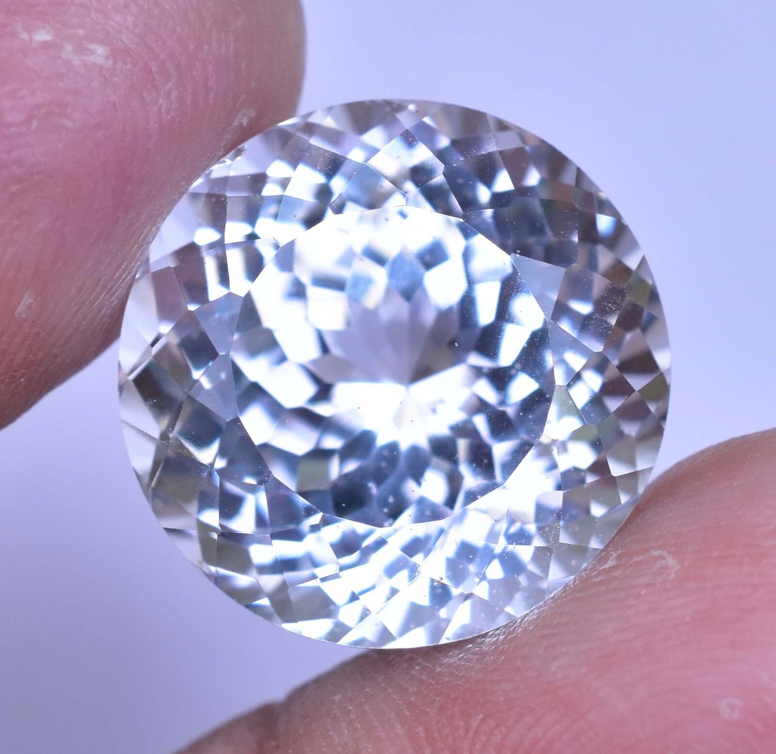 Natural 26.75 Ct White Montana Sapphire Round Cut Certified Rare Loose Gemstone