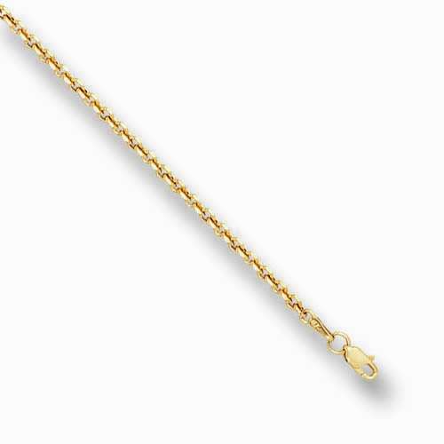 14k Yellow Gold 18″ Cable Link Pendant Chain/Necklace 1.9 mm 2 grams RCAB50