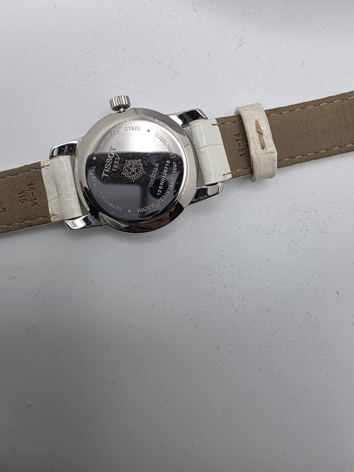 Tissot 1853 Women’s Swiss Quartz Dress Watch White Dial Date White Leather Strap