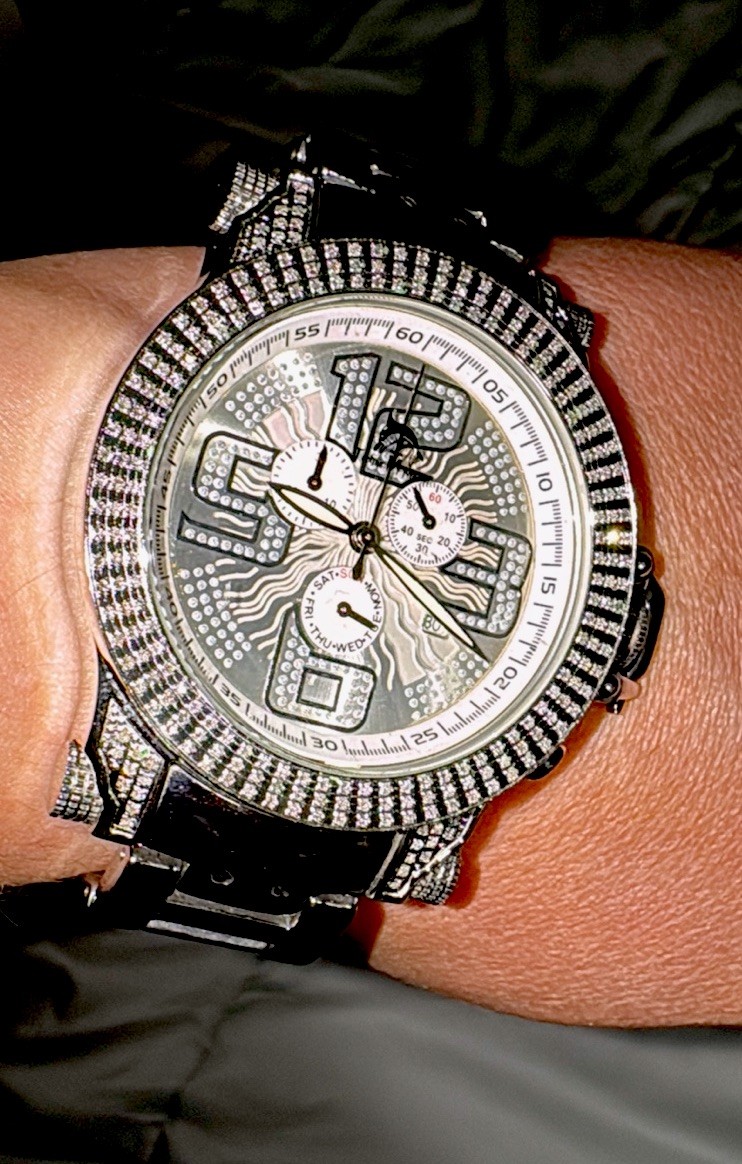 Mens Techno Master Diamond Watch 3 Rows Oversized 50mm Joe Rodeo Jojo Don Benny