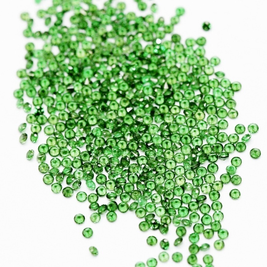 Wholesale Lot 3mm to 4mm Round Facet Tsavorite Green Garnet Loose Calibrated Gem