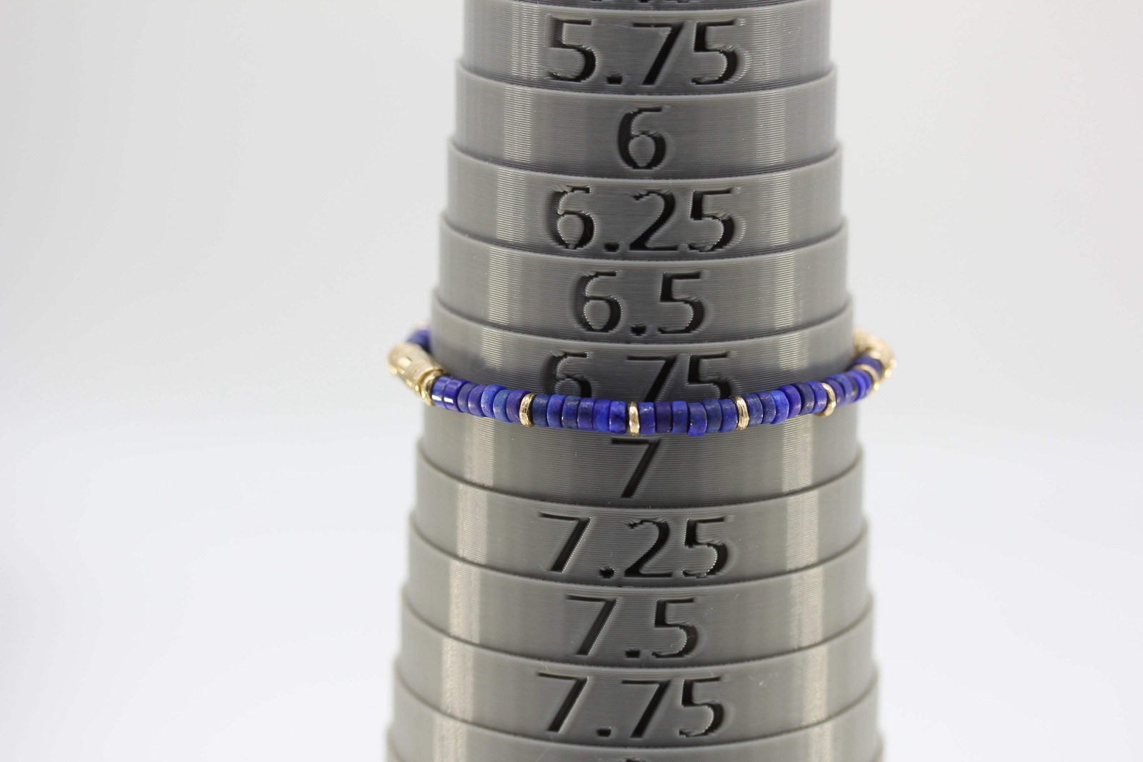 John Hardy 14K Yellow Gold Lapis Heishi Bracelet ~7.25in