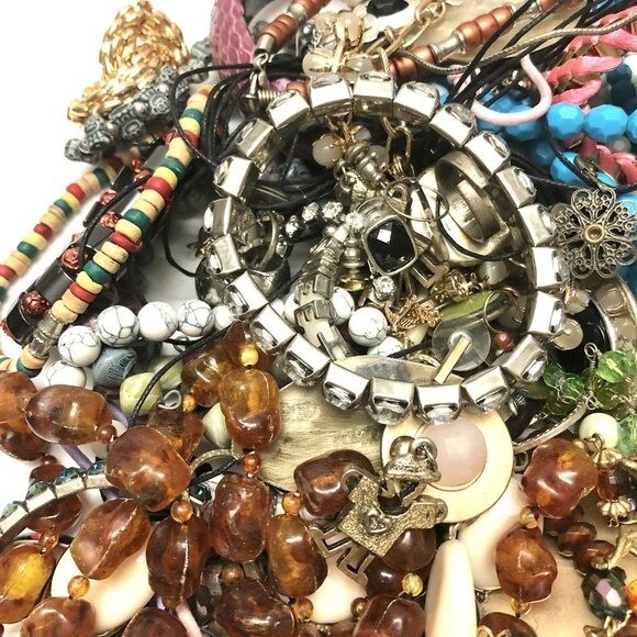 Mystery Jewelry Lot Bag 1 lb Vintage To Now Repair Craft Junk Broken ..