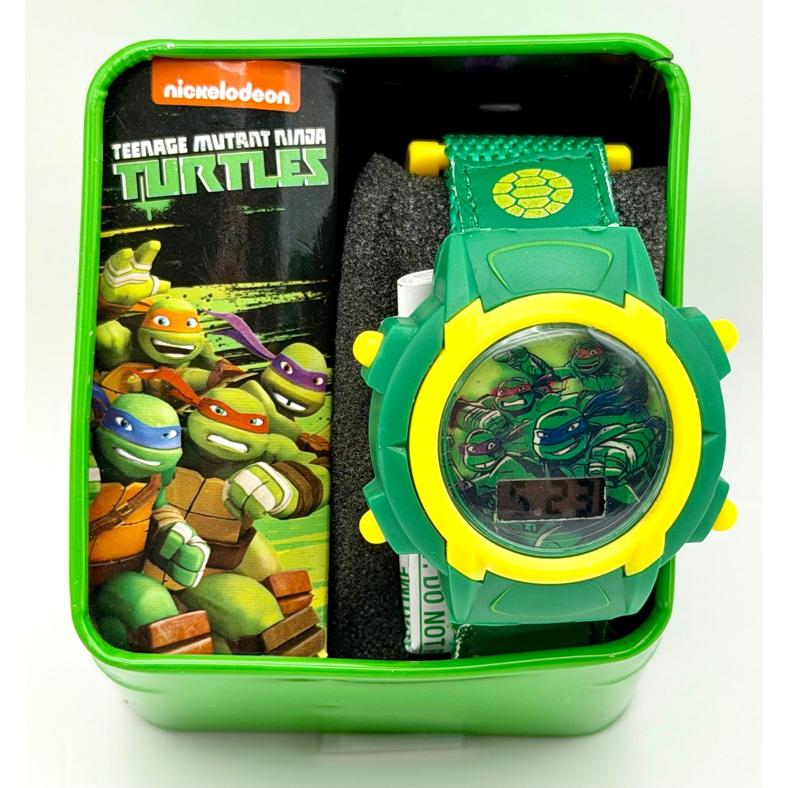 Nickelodeon Teenage Mutant Ninja Turtles Kids Digital Watch Green Tin TMNT
