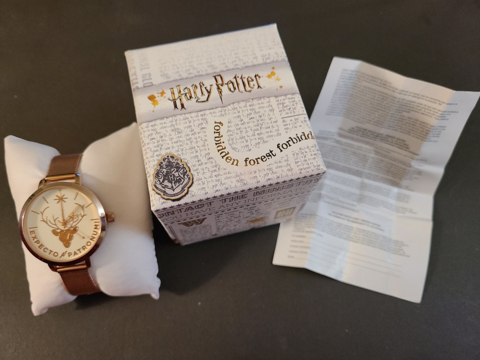 Harry Potter Accutime Rose Gold Expecto Patronum Watch MIB, New Battery