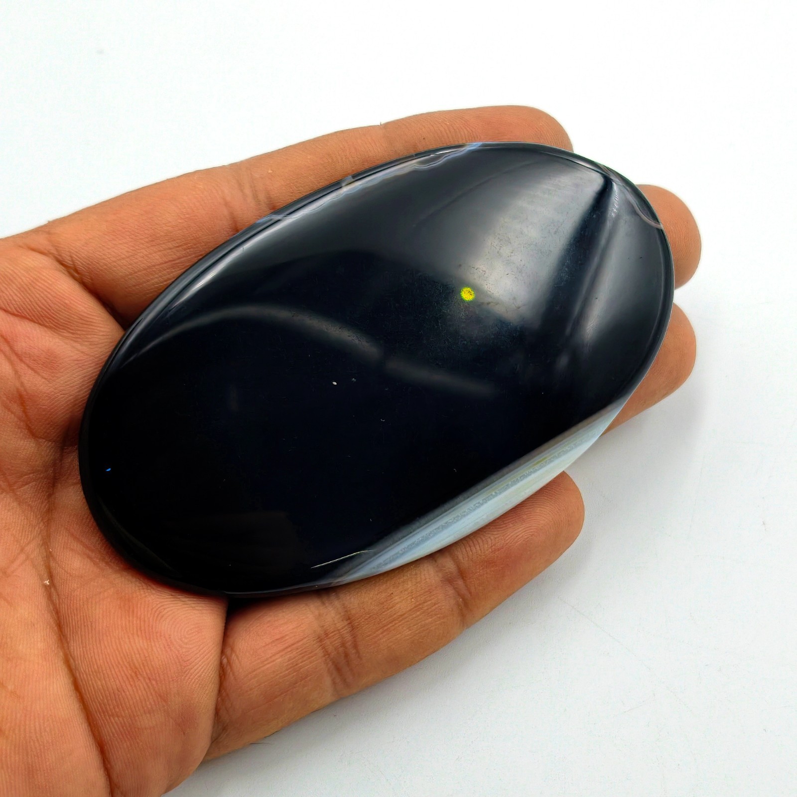Natural Black Oval Cabochon, Loose Big Gemstone For Decor