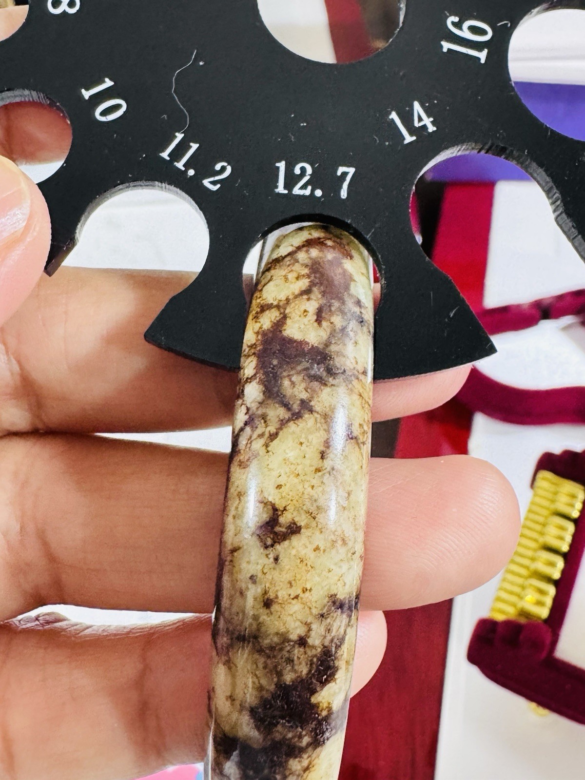 New Burmese Jade High Grade Brown Bangle Fits 5.5”-7.5”/16-18cm 49.13g 12.7/13mm