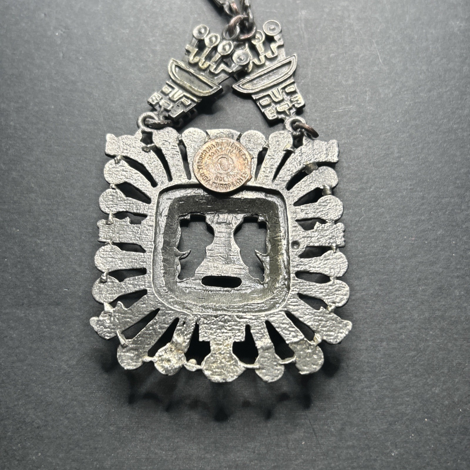 Tiajuanaco Jewels Made In Bolivia Tribal Necklace Creation God Signed Aztec Rare