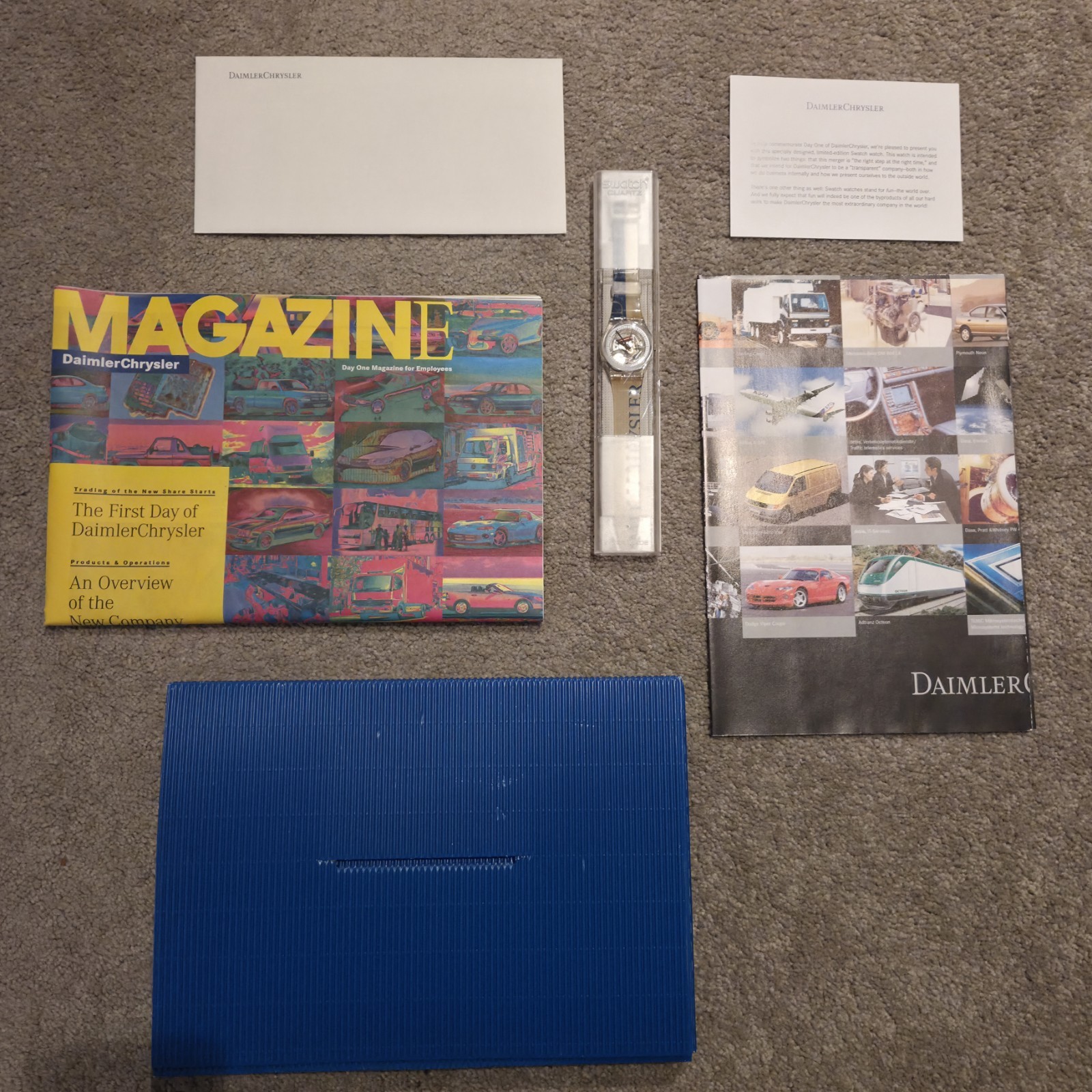 1998 DaimlerChrysler Swatch Watch Day One Employee Gift Set GZ157 NOS Unopened