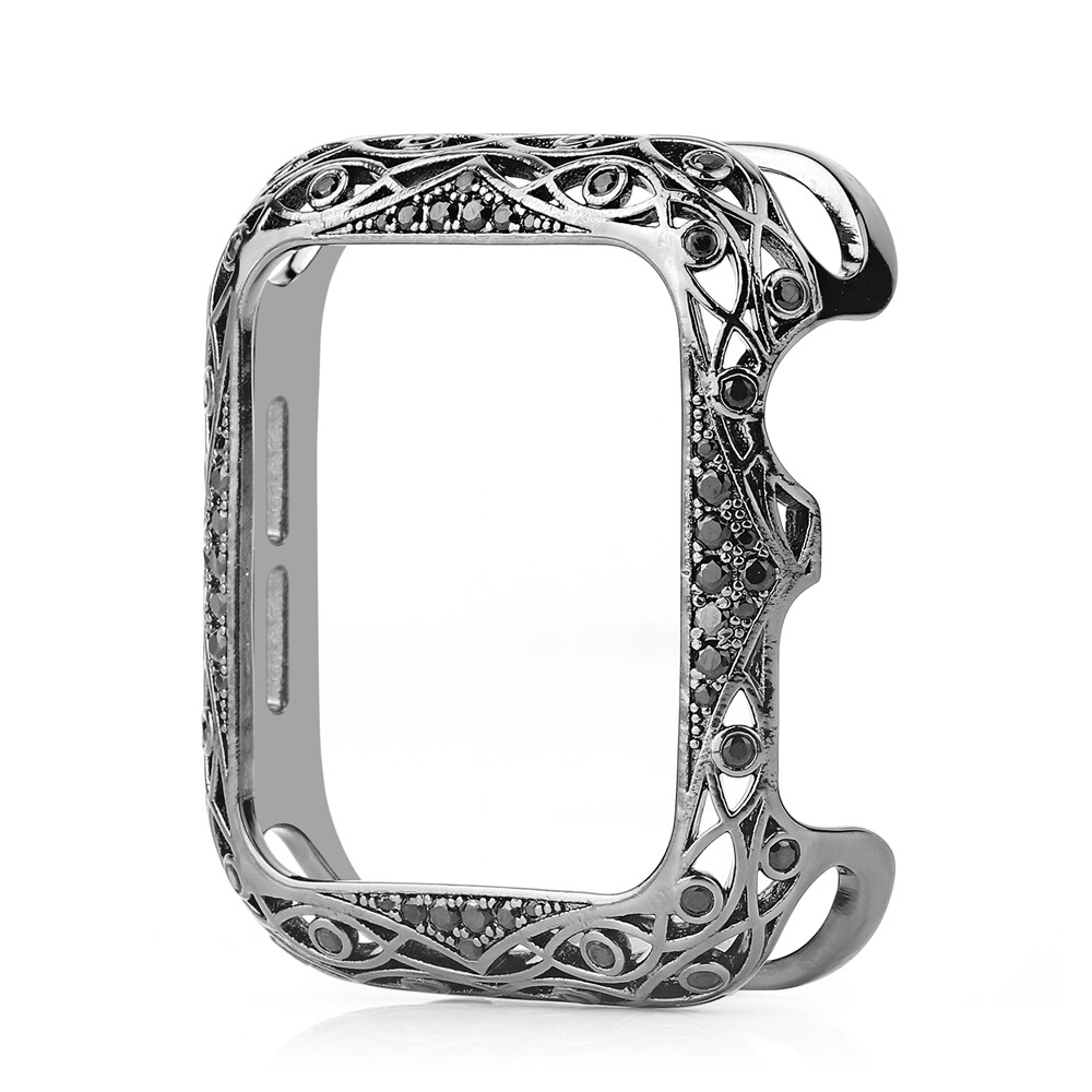 Crystal Metal Frame Case Cover for Apple Watch 9 8 7 6 5 4 3 SE 40/41/42/44/45mm
