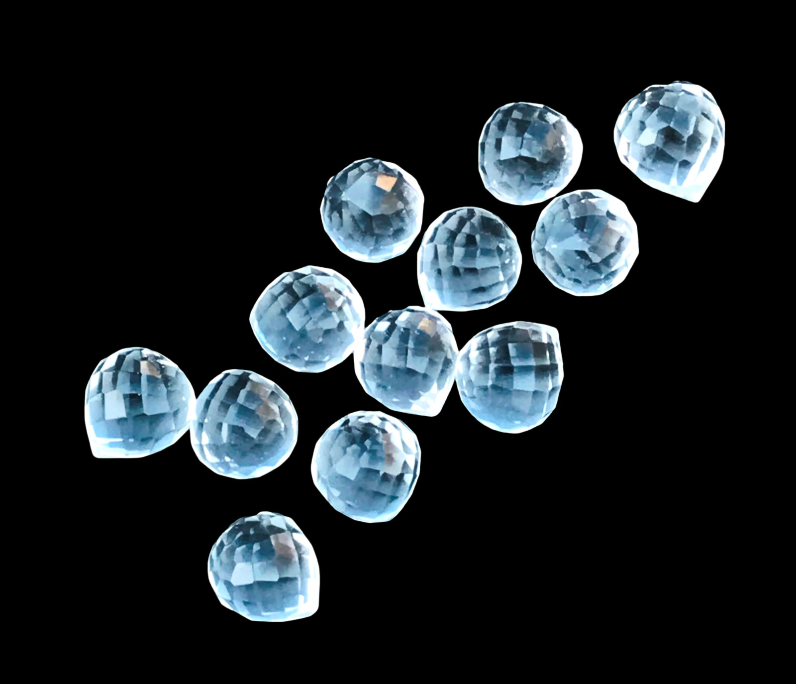 10 Pieces Faceted Clear Crystal Side Drilled Loose Gemstone -6mm-25mm Approx.
