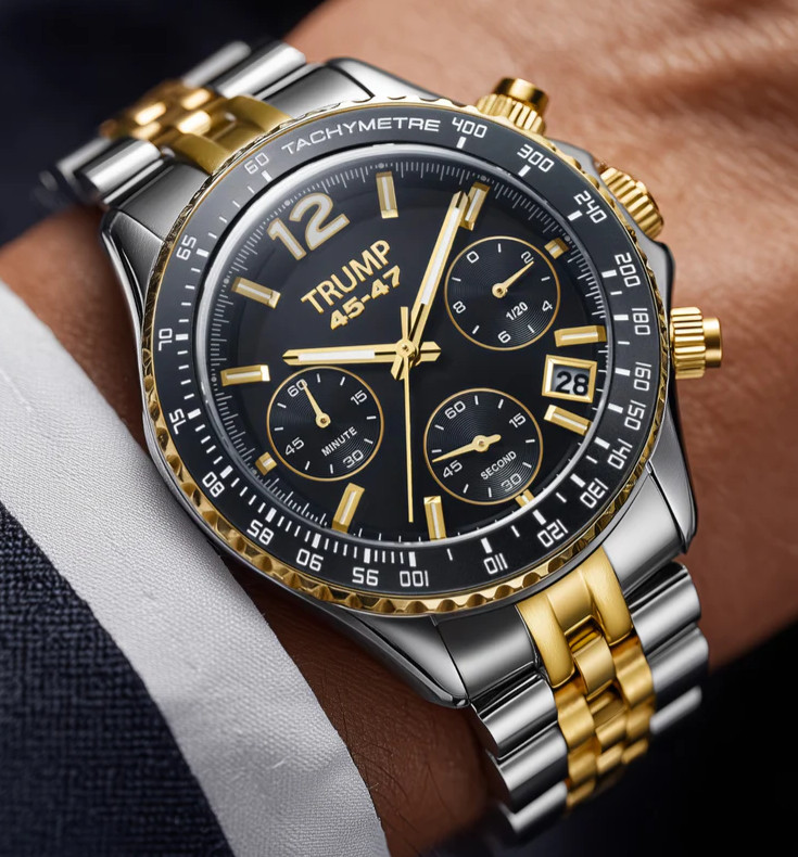 DONALD TRUMP 45 47 FIGHT CHRONOGRAPH Watch GOLD SILVER BLACK # /2000 FATHERS DAY
