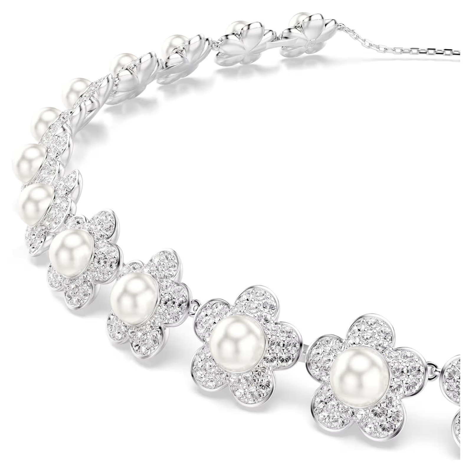 Swarovski Ariana Grande Flower Pearl Choker White Rhodium Free Ship