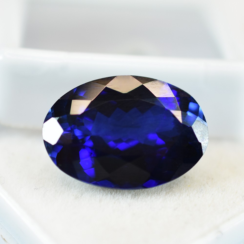 Pure 12.45 Ct NATURAL Oval Blue Cut Tanzanite Certified LOOSE Gemstone For Gift