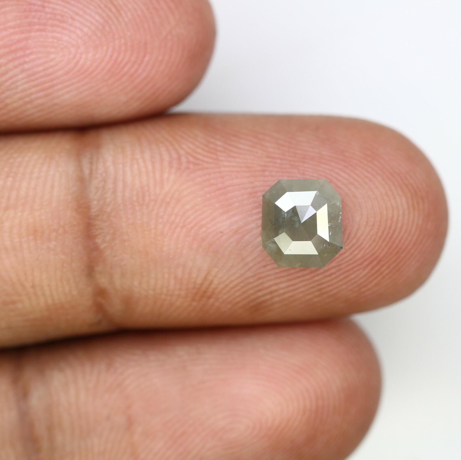 1.39 Carat Natural Loose Grey Fancy Emerald Cut Diamond For Wedding Ring