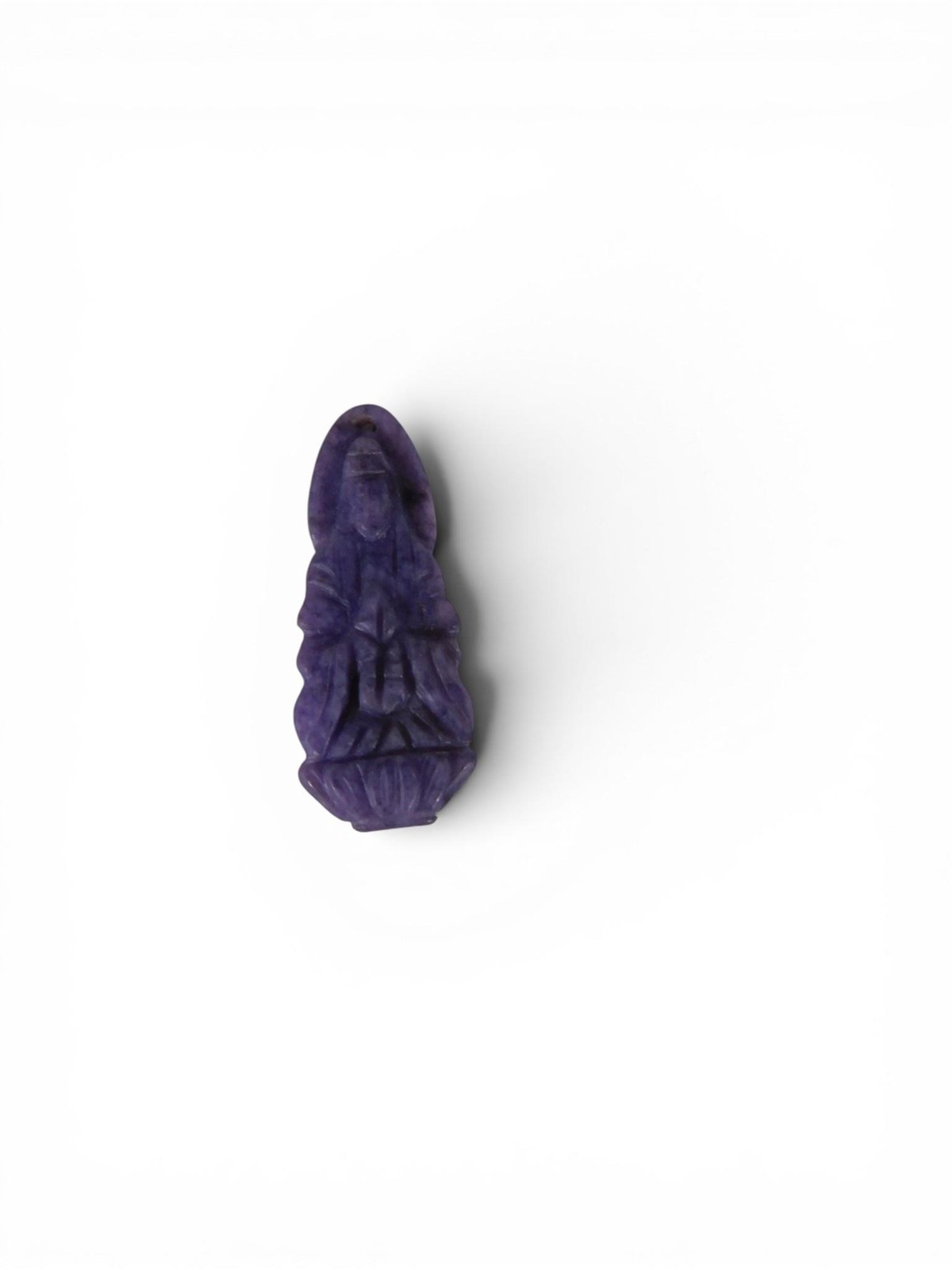 Purple Stone Carved Bead 12mm Irregular Hole 1mm Pendant Jewelry Making 1pc