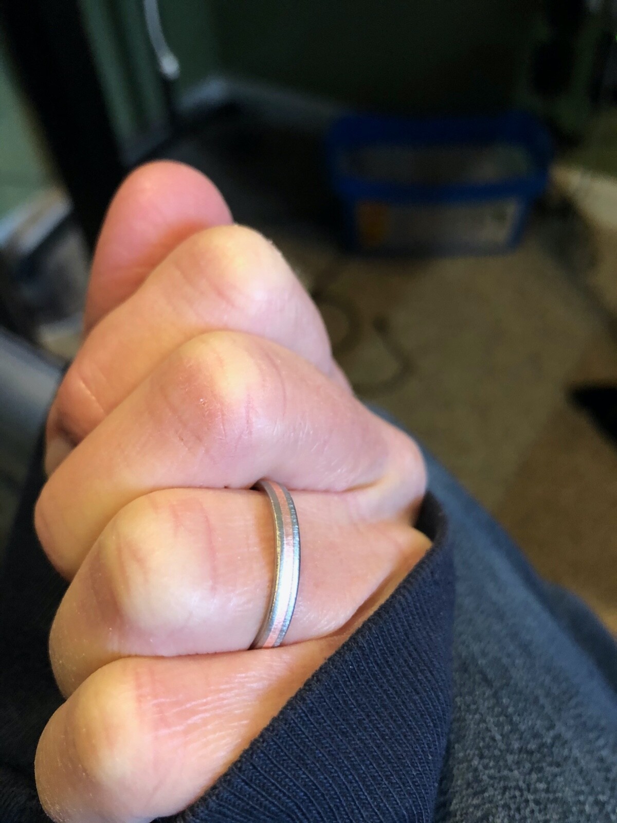 Beautiful, Frosted Finish, Copper and Titanium Band, 3mm Wide, Made to Order