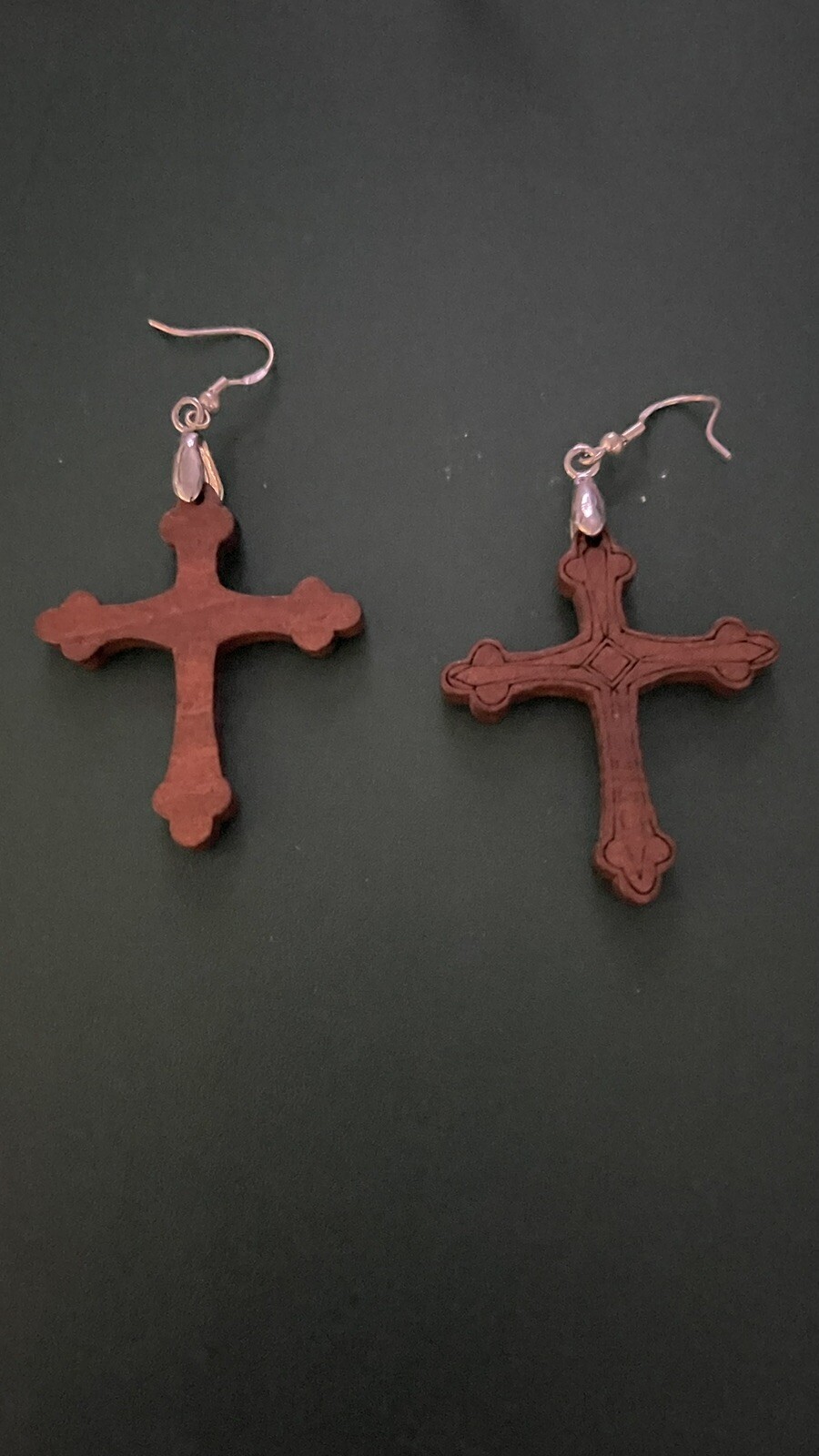 Wooden Cross Earrings Sterling Silver Ear wire See Details