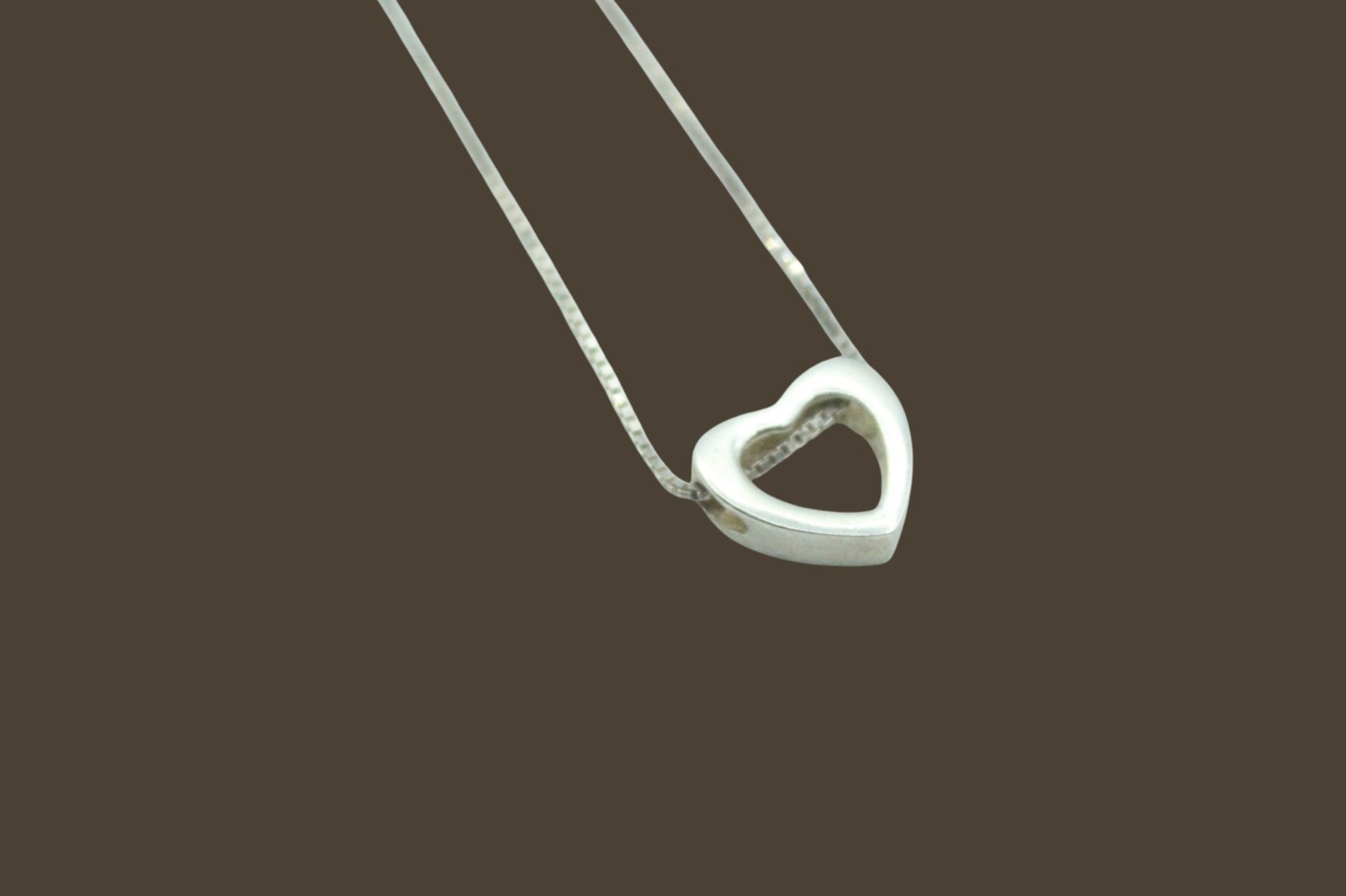 Sterling Silver 925 Dyadema Heart Slider Pendant Necklace Open Work Italy