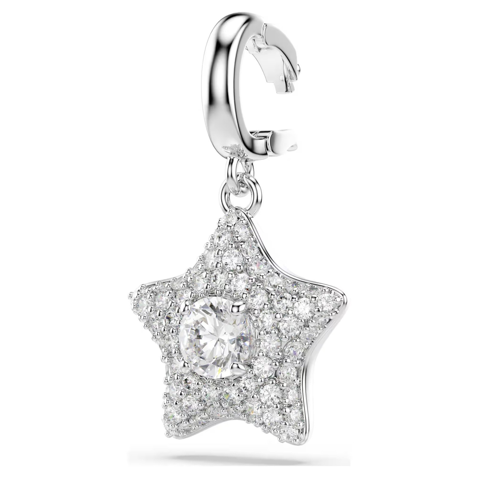 Swarovski Zirconia Sublima Charm, Round Cut, Star, White, Rhodium Plated 5760562
