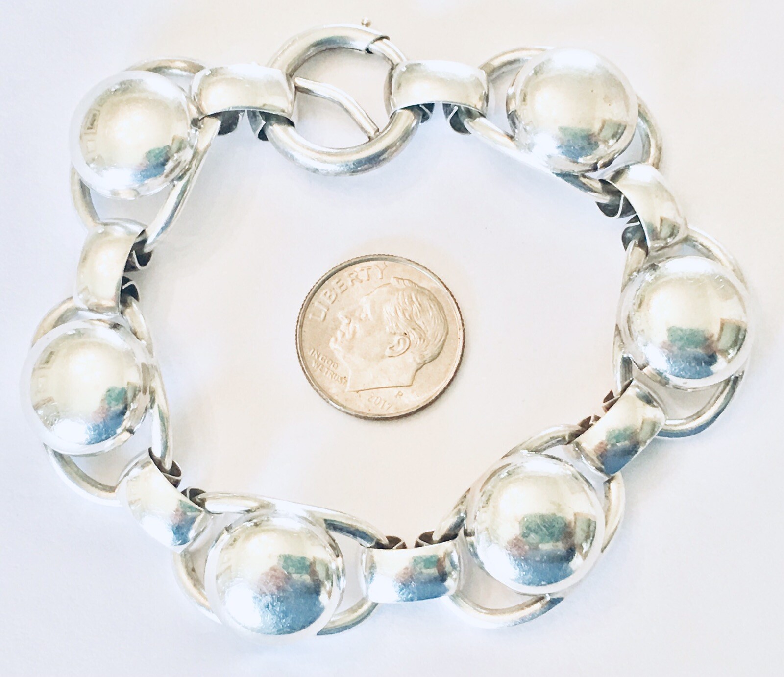 Vintage 40’s ~ NAPIER ~ STERLING SILVER ~ 7.5 Link Bracelet ~ 35 Grams