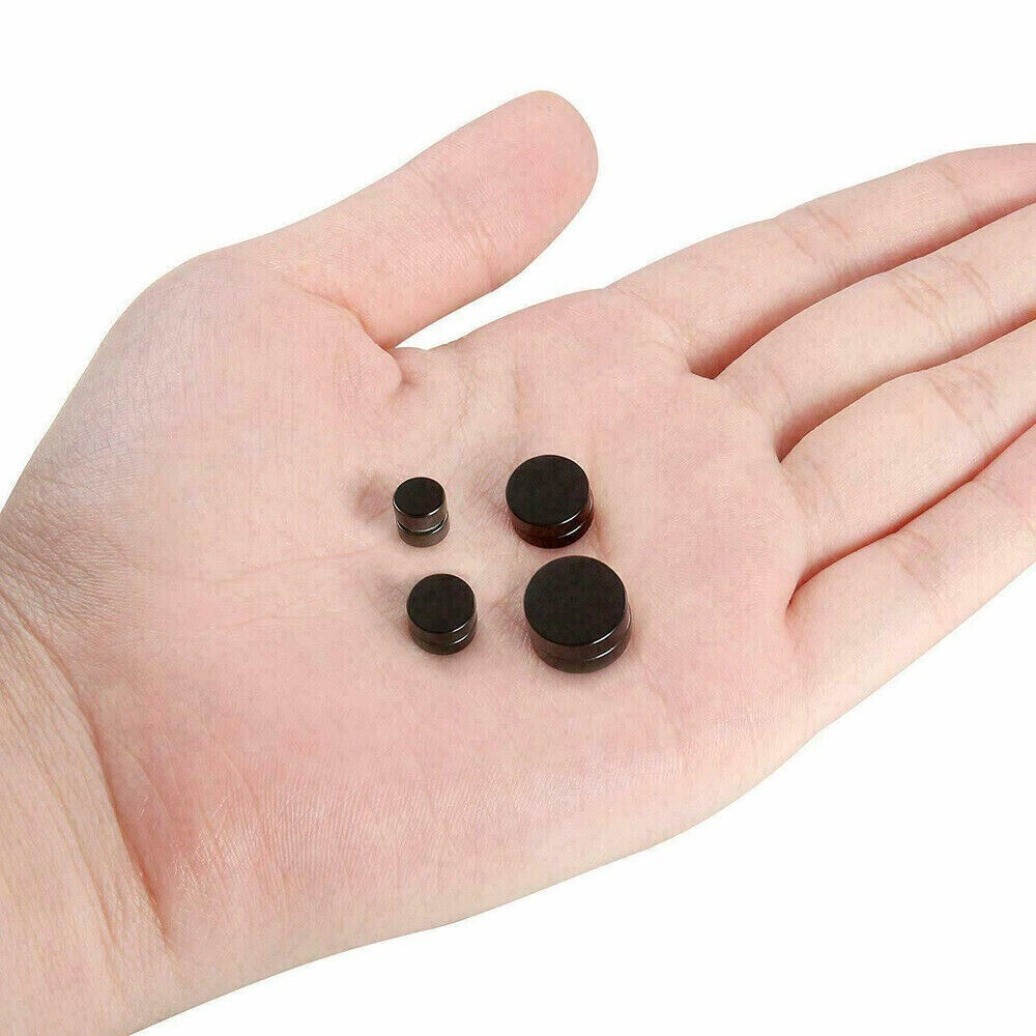 Men Women Magnetic Stainless Steel Stud Earrings Ear Plugs Non-Piercing Clip On