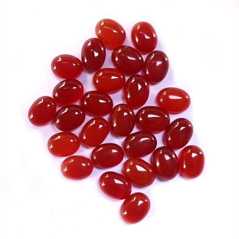 Natural Red Onyx Oval Cabochon, Calibrated Size Loose Gemstone All Size Jewelry.