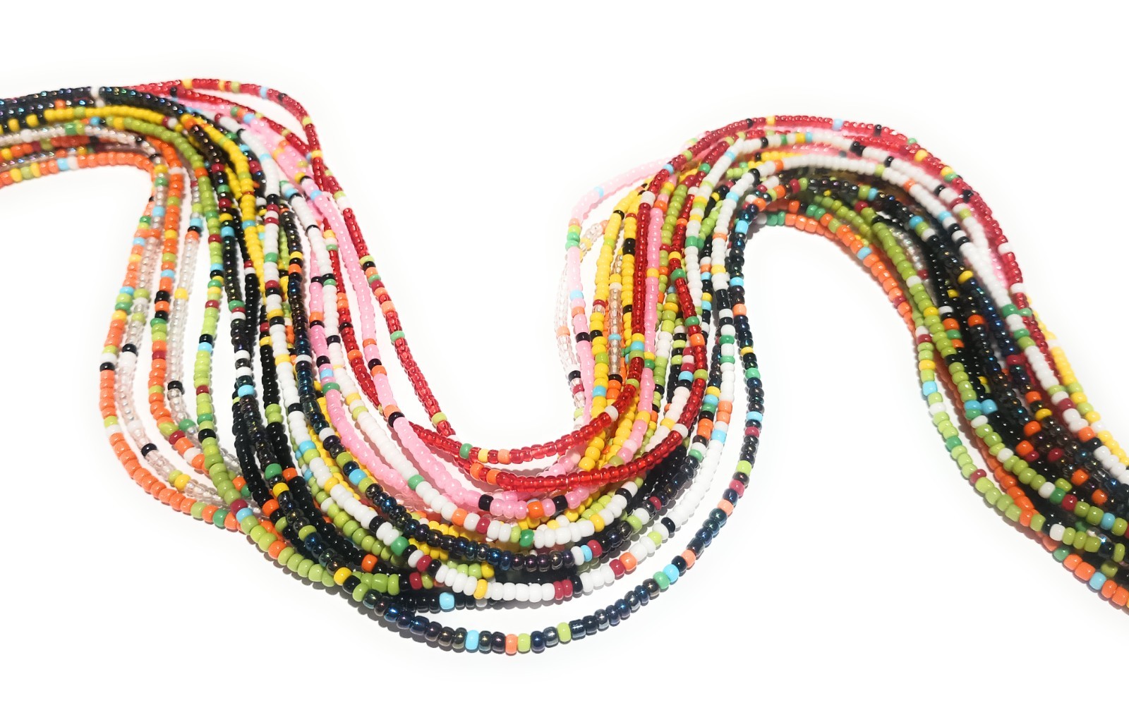 Wholesale African Waist Beads, Bulk Belly Beads, Traditional 44-Inch Tie-On