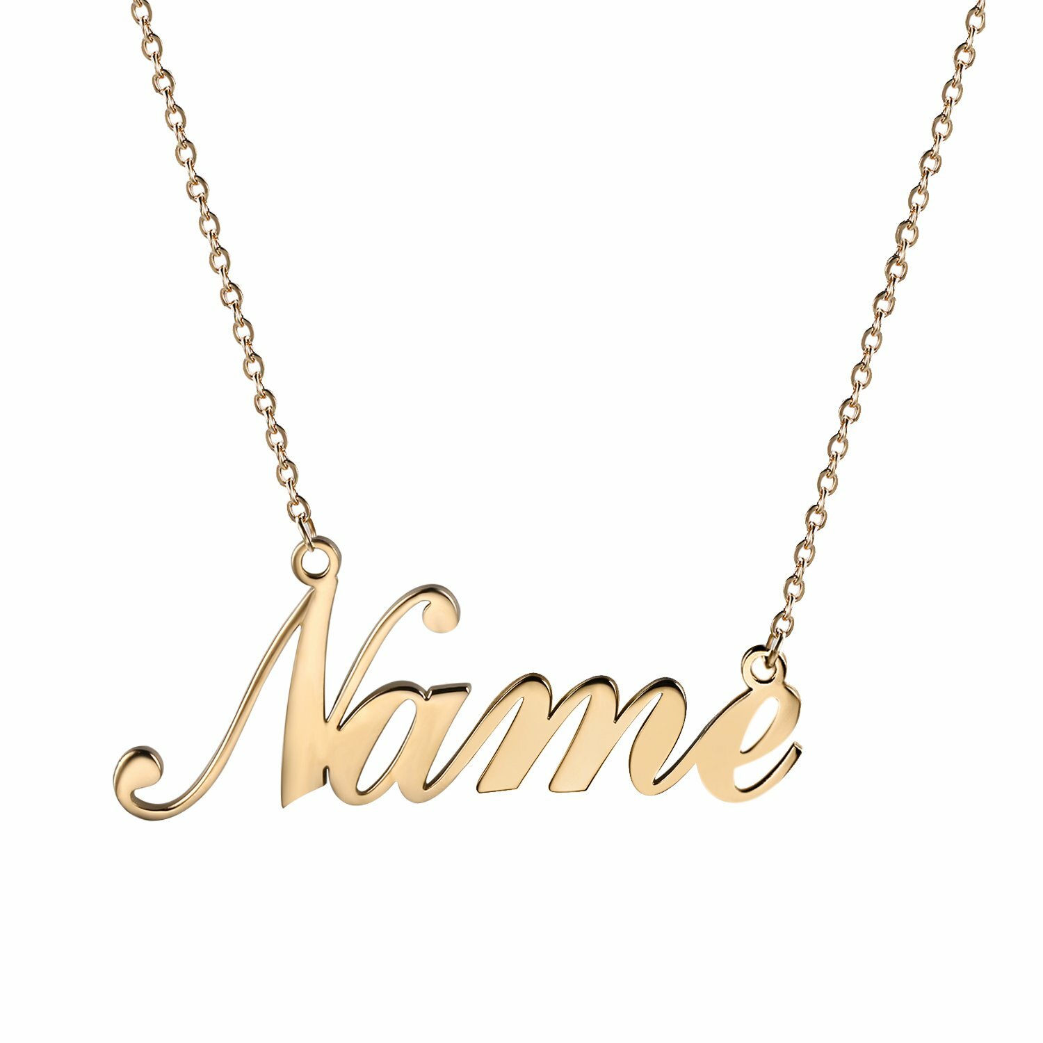 Women Stainless Steel Custom Name Personalized Nameplated Pendant Necklace Gift