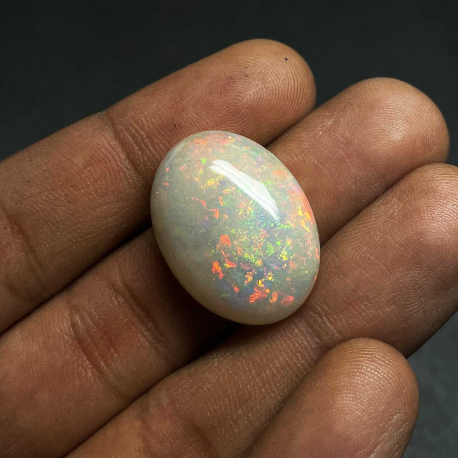 Natural Ethiopian Opal Oval Gemstone Cabochon 19*25 MM 24.5 CT