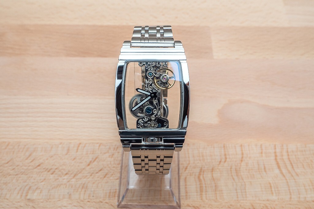Mens Silver Bridge Manual Mechanical Watch – Stainless Steel Metal Strap