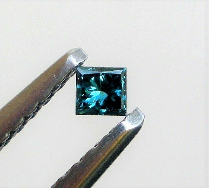 BLUE DIAMOND GEM PRINCESS CUT SHAPE GENUINE FACETED NATURAL SQAURE NICE 3mm 3×3