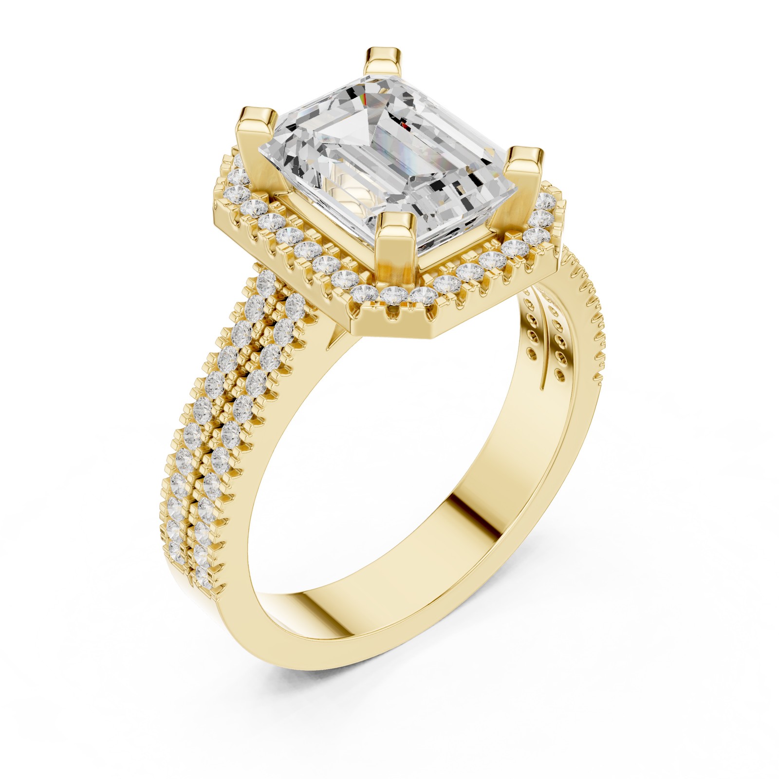 Emerald Cut 2.9 Ct Lab Grown Diamond Ring Classic Women Jewellery 14k Gold Over