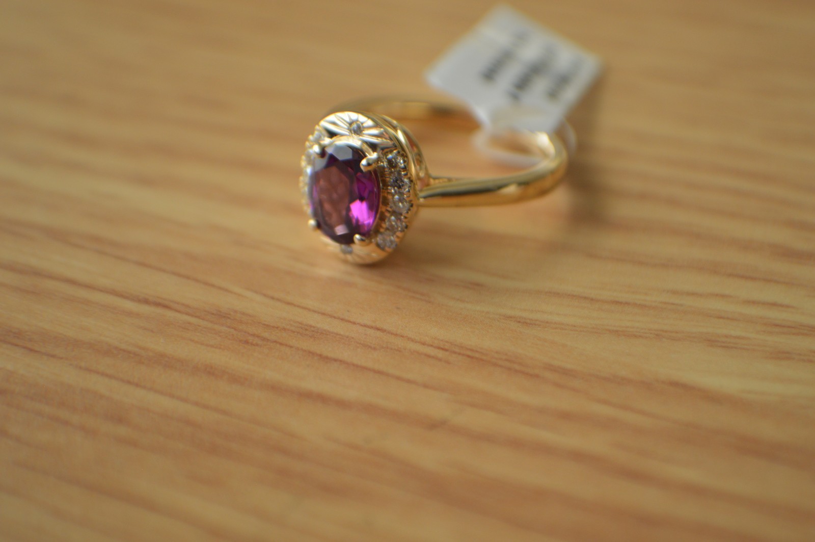 1.60ct Premium Ember Garnet / Diamond Ring 10K Yellow Gold Size 7