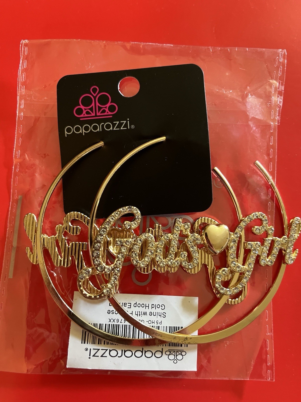 “Shine With Purpose” God’s Girl Gold Paparazzi Hoop Earrings