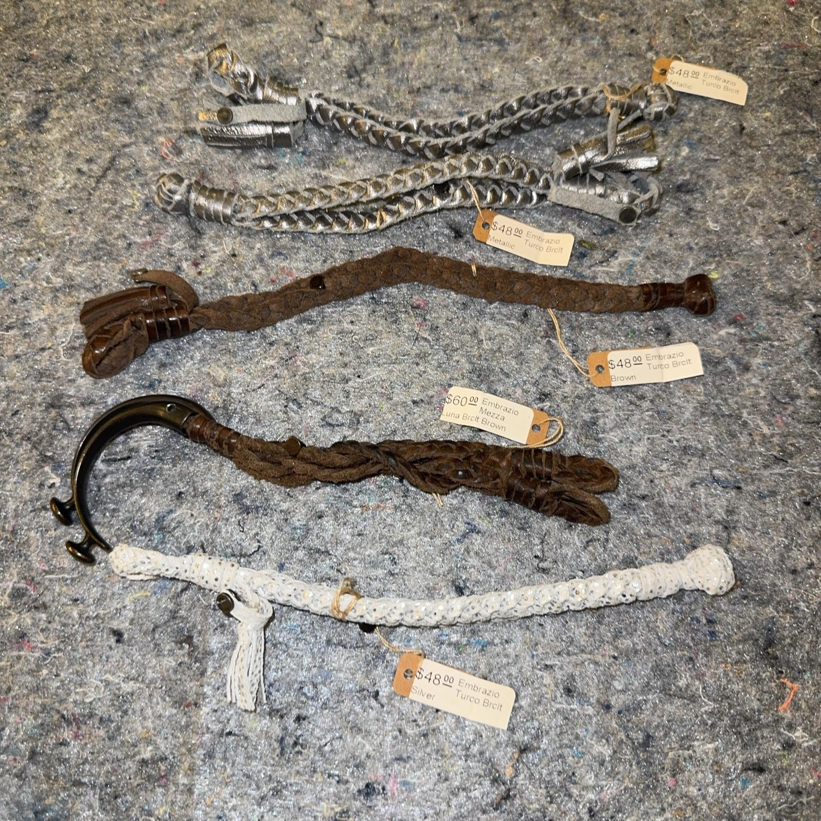 Embrazo Leather Bracelets Lot 6 Metal Cord Hook Multicolor