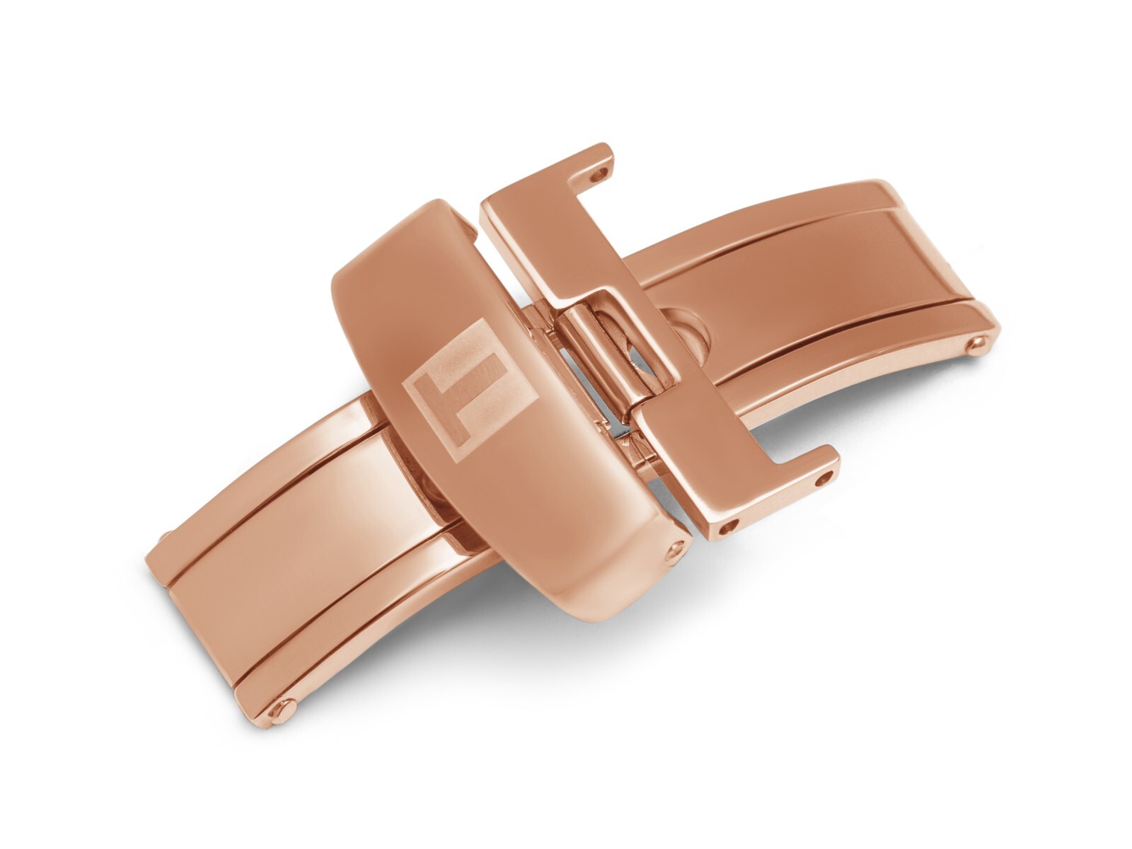 Silver Foldable Deployment Clasp, Replacement Butterfly Buckle for Leather Strap