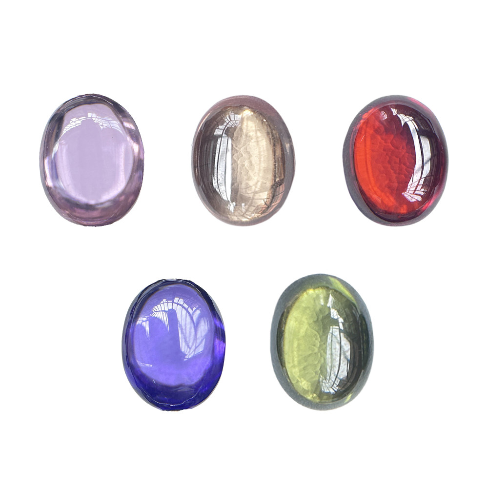 3x5mm-10x14mm Multicolored Synthetic Flat Bottom Oval Loose Cubic Zirconia stone