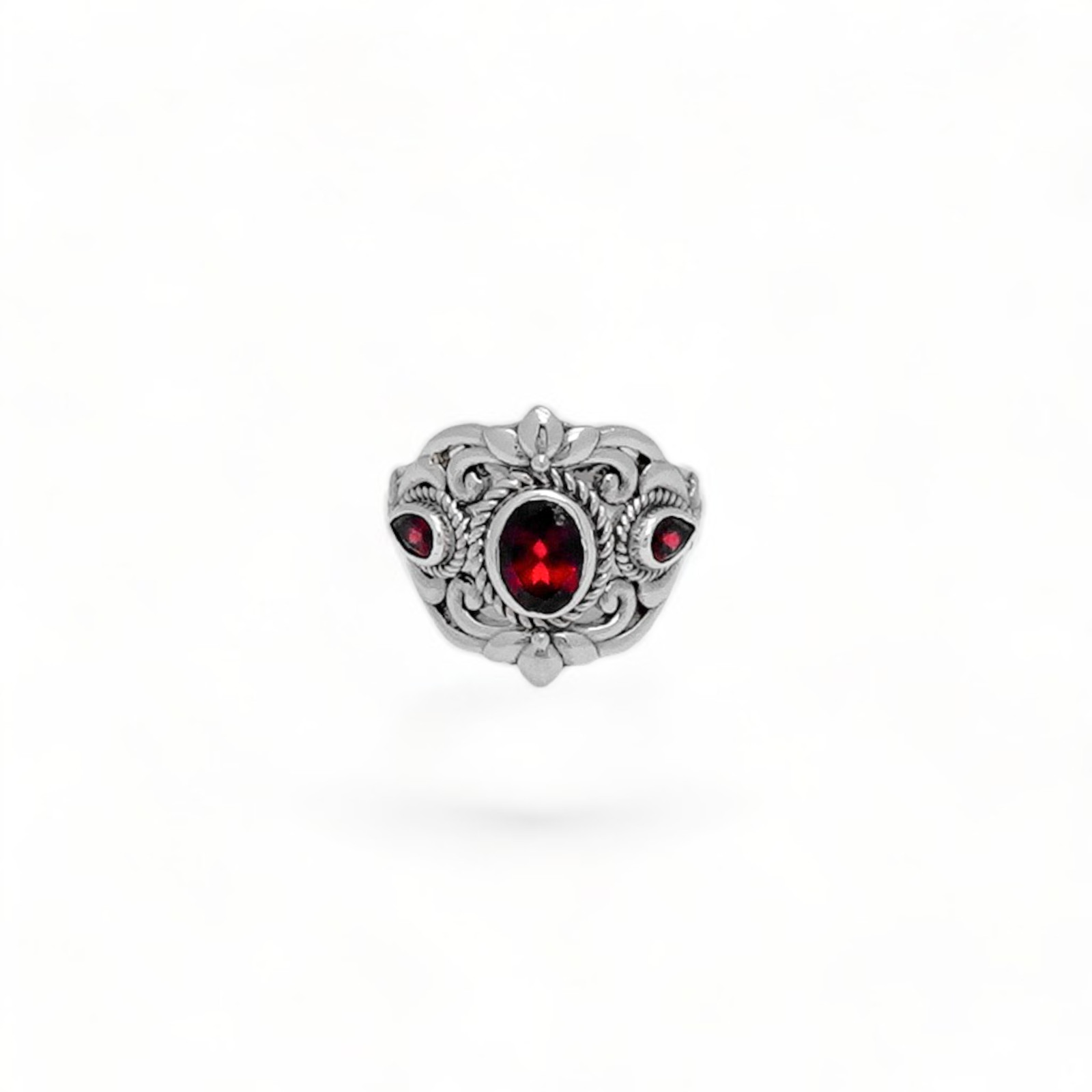 Vintage Red Garnet Ring 925 Sterling Silver Cocktail Ring Women Promise Ring Gif