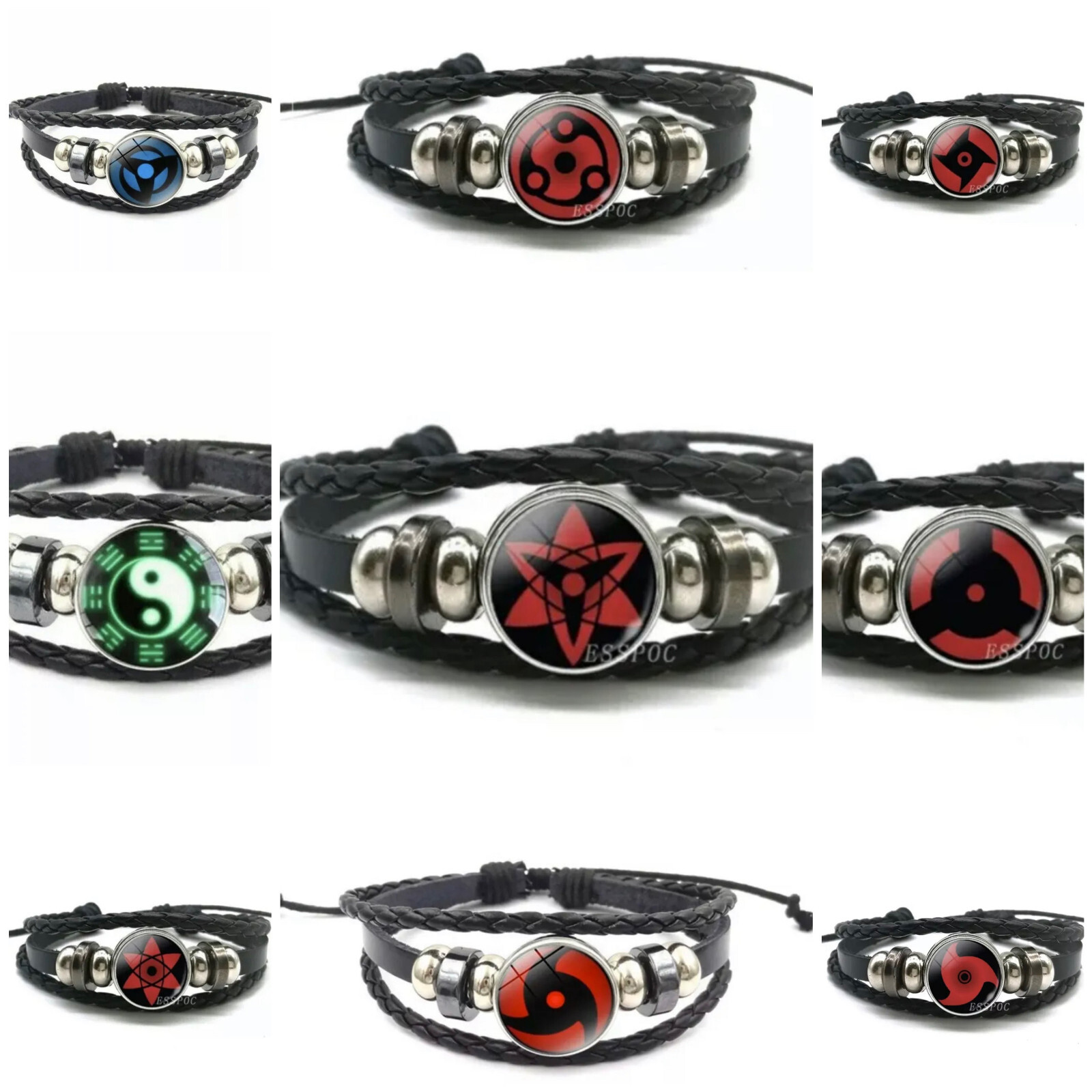 Naruto Anime Sharingan Bracelet Pick One Sasuke Kakashi Madara Obito Mangekyou