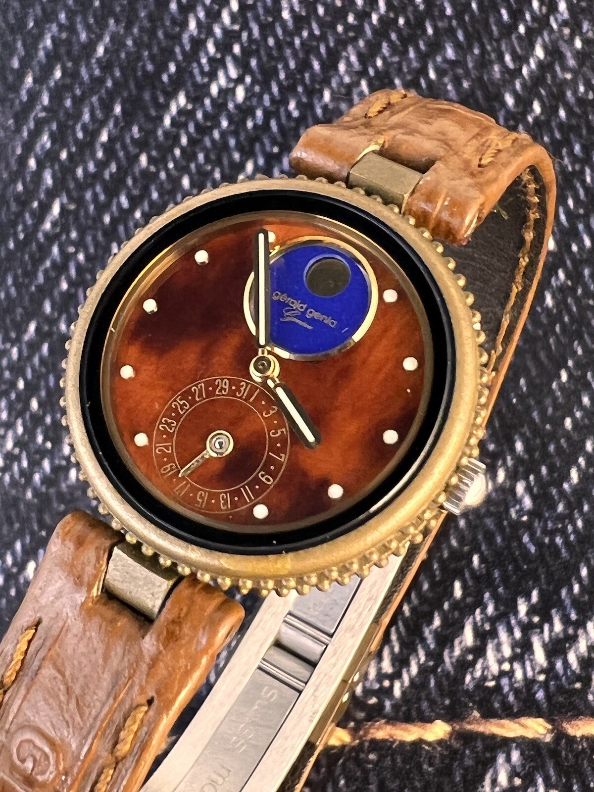 Gerald Genta Gefica Lady Ref.2939.7 Case Gold Plated 26mm Original Strap/ Deplo