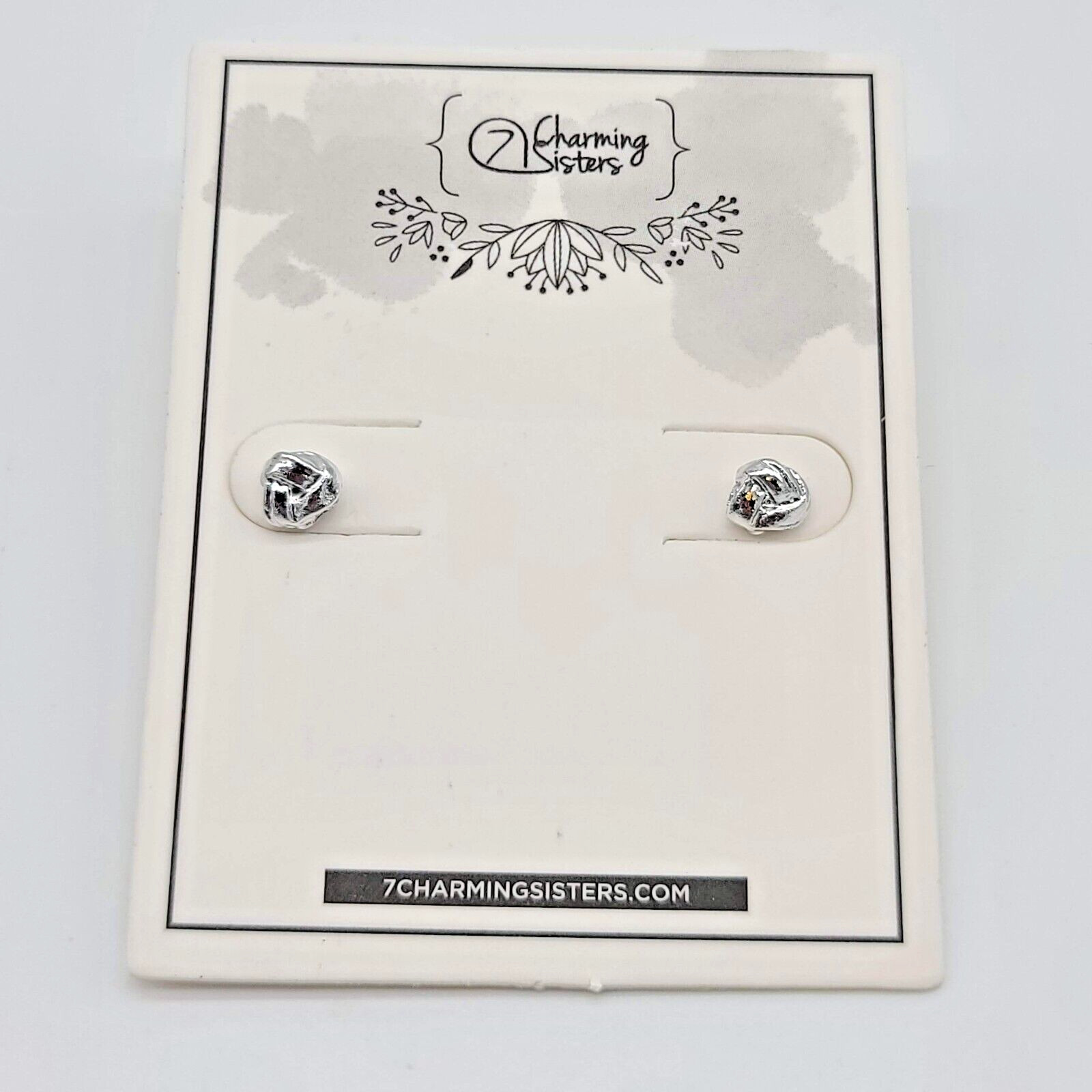 7 Charming Sisters “Spring Cleaning” Minimalist Silver Knot Stud Earrings