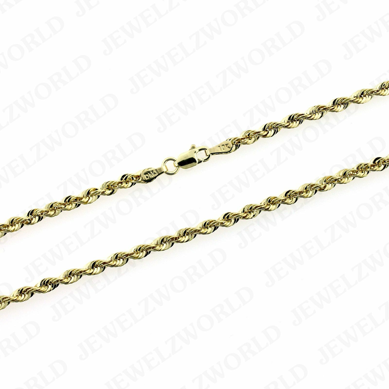 Real 10K Yellow Gold Necklace Gold Rope Chain 2.5mm 16″ 18″ 20″ 22″ 24″ 26″ 30″