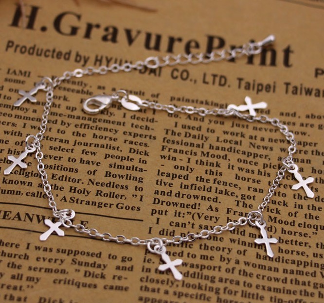 Fashion Cross Silver Anklet Ankle Bracelet Barefoot Sandal Beach Chain Gift