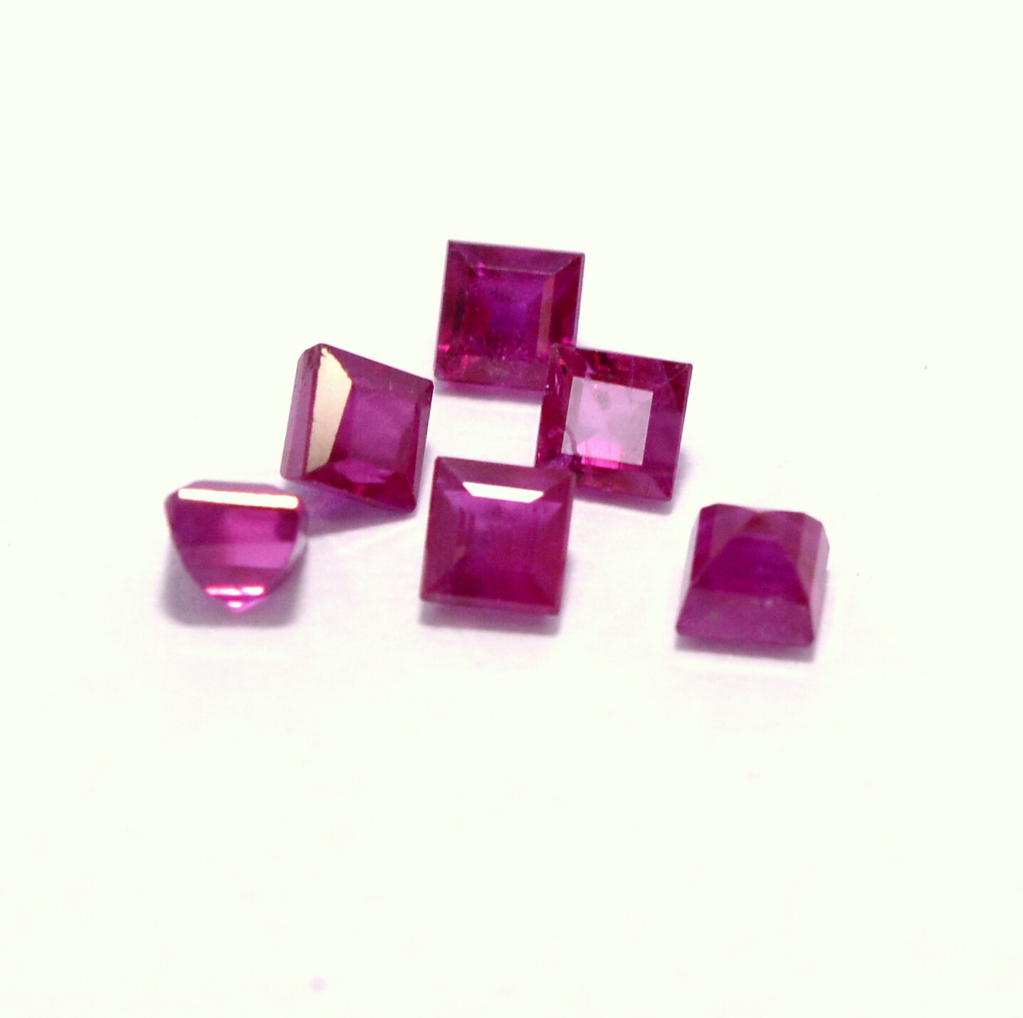 2.50 mm Natural Ruby Square Cut Lot 50 Pcs 9.33 Cts Calibrated Loose Gemstones