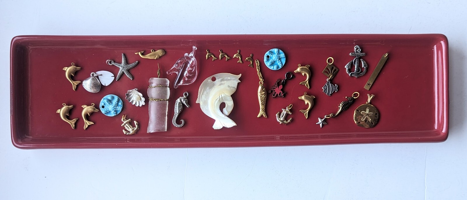 Mixed Lot Of 28 Beach Nautical Sea Ocean Gold Silver Tone Charm Pendant Findings