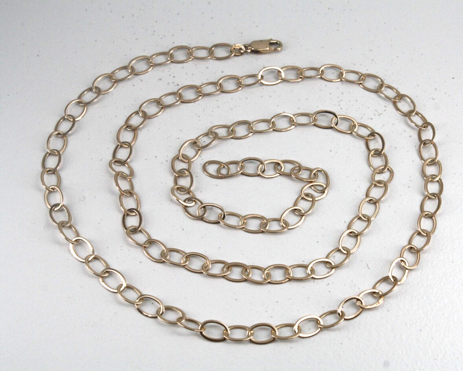 Vintage Ross Simons Sterling Silver Vermeil Oval Link Chain Necklace 29-1/2″