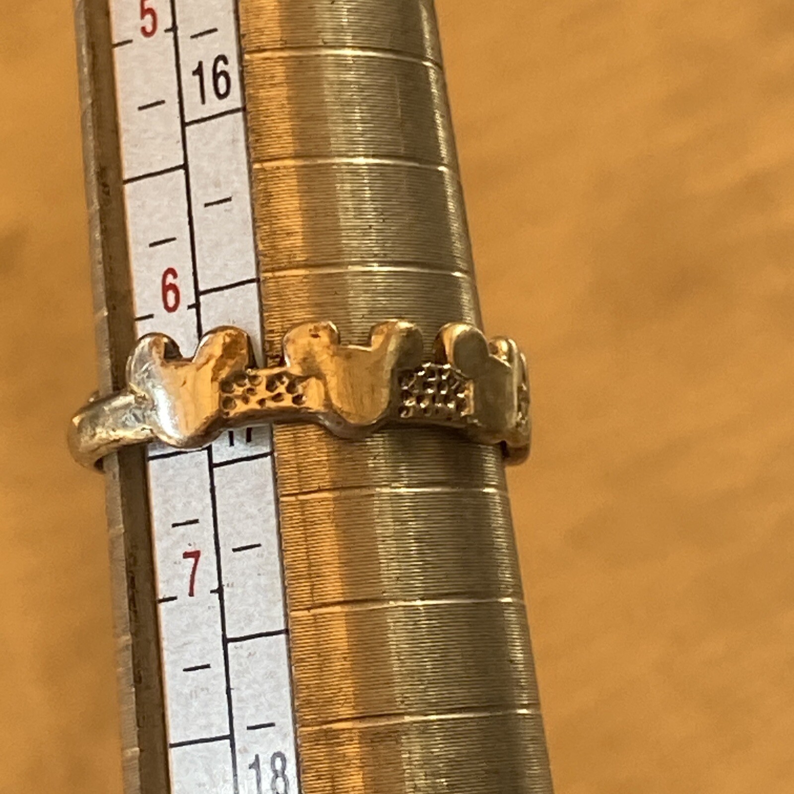 Sterling Silver Disney Mickey Mouse Head Ring Band Size 6.5