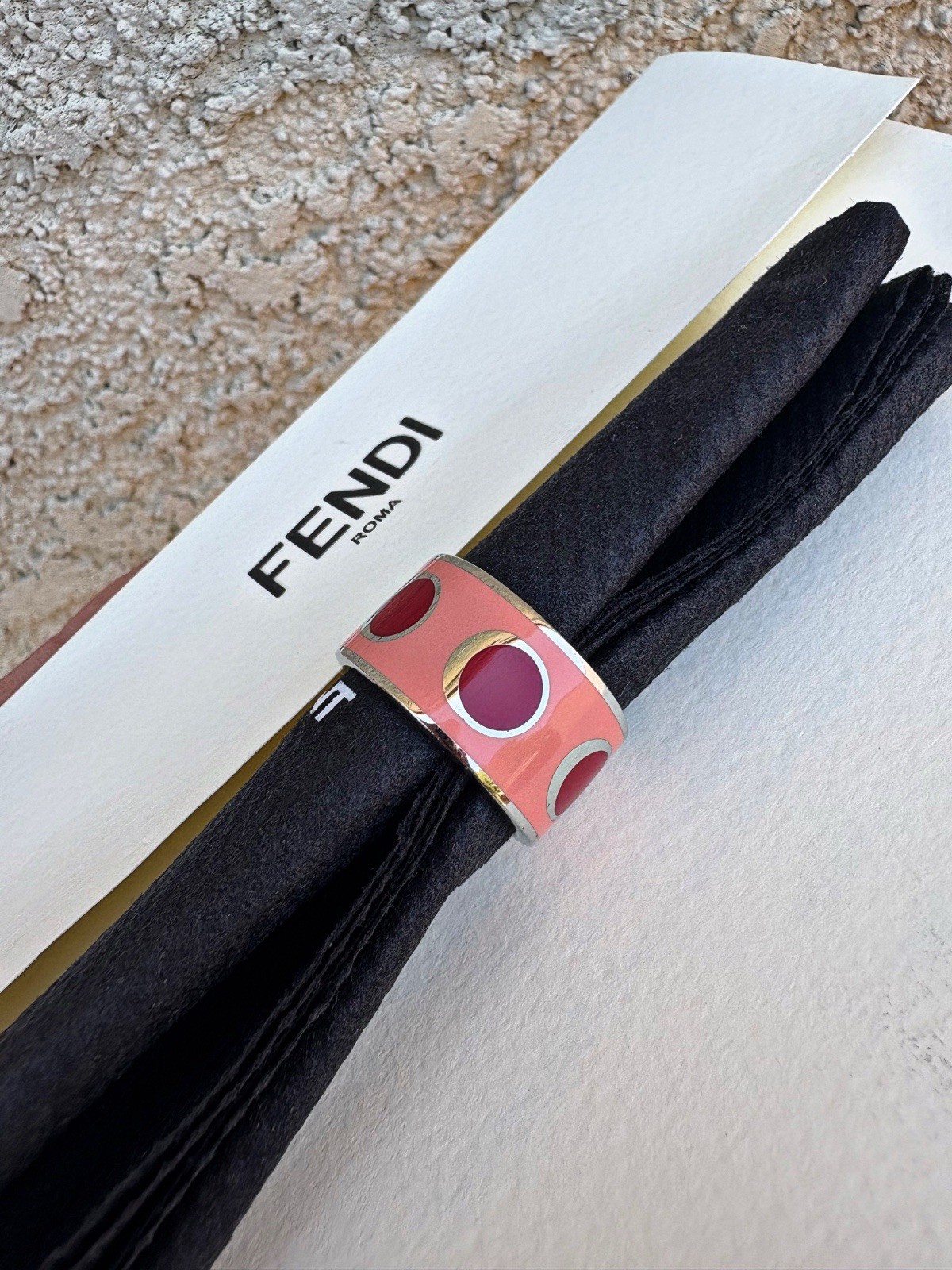 fendi ring enamel fendista ring size large