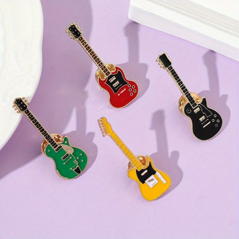 Musical Instrument Guitar Brooch Personality Trend Corsage Couple Pin Female